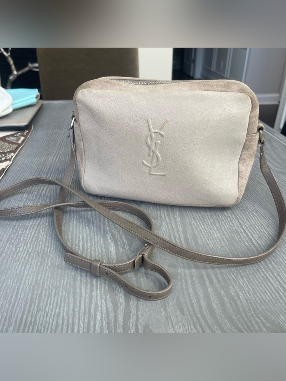 Saint Laurent Leather & Suede Lou Camera Bag